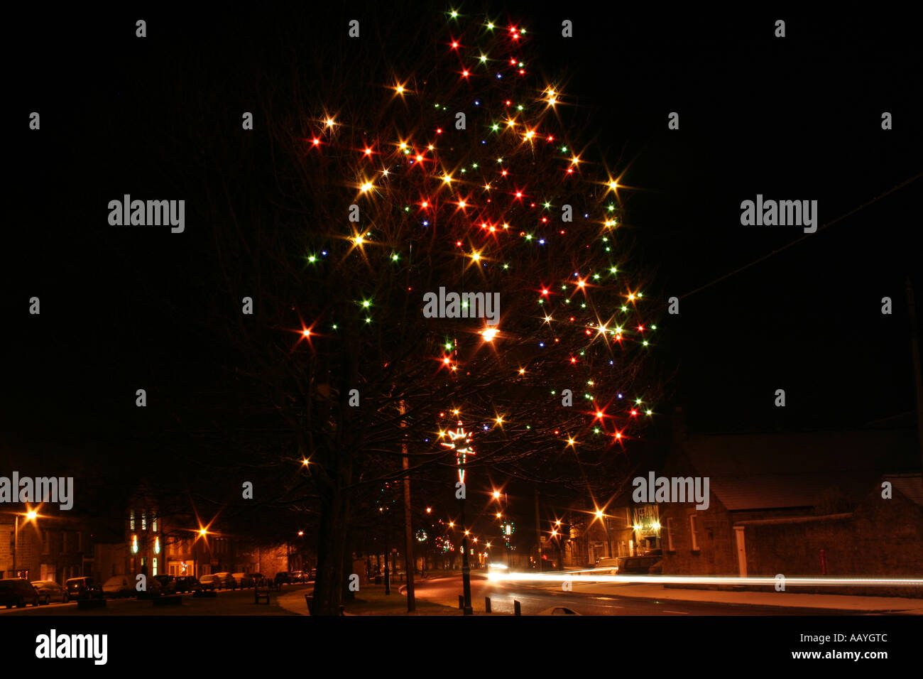 Christmas Tree Lights Stock Photo - Alamy