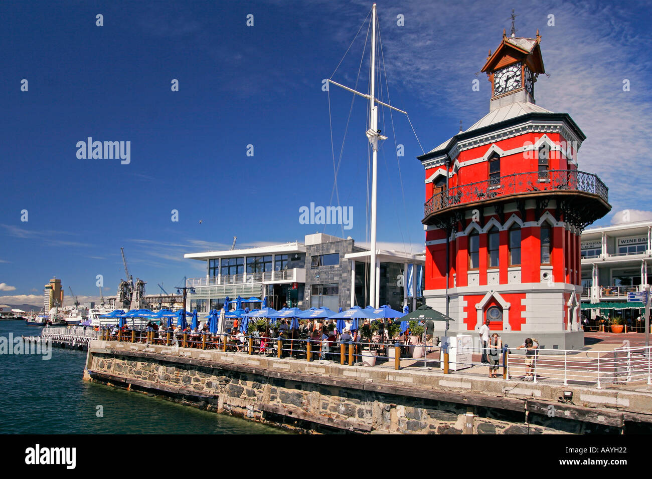 south africa cape town Victoria Albert waterfront clock tower Stock Photo