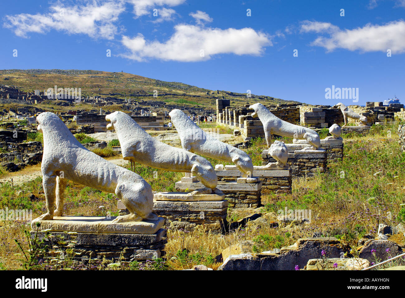 The Lions of Delos Cyclades islands Stock Photo - Alamy