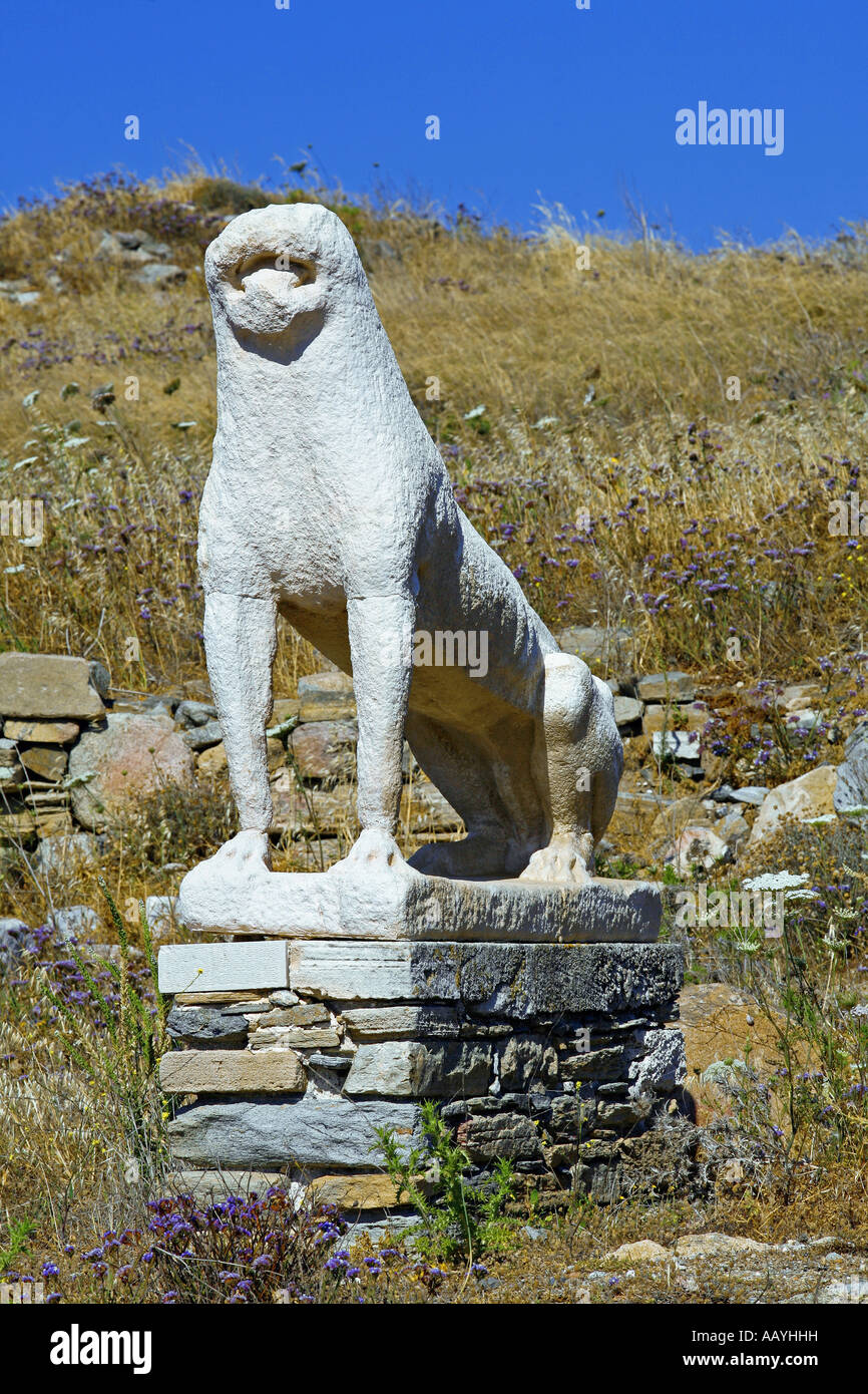 The Lion of Delos Cyclades Islands Stock Photo - Alamy