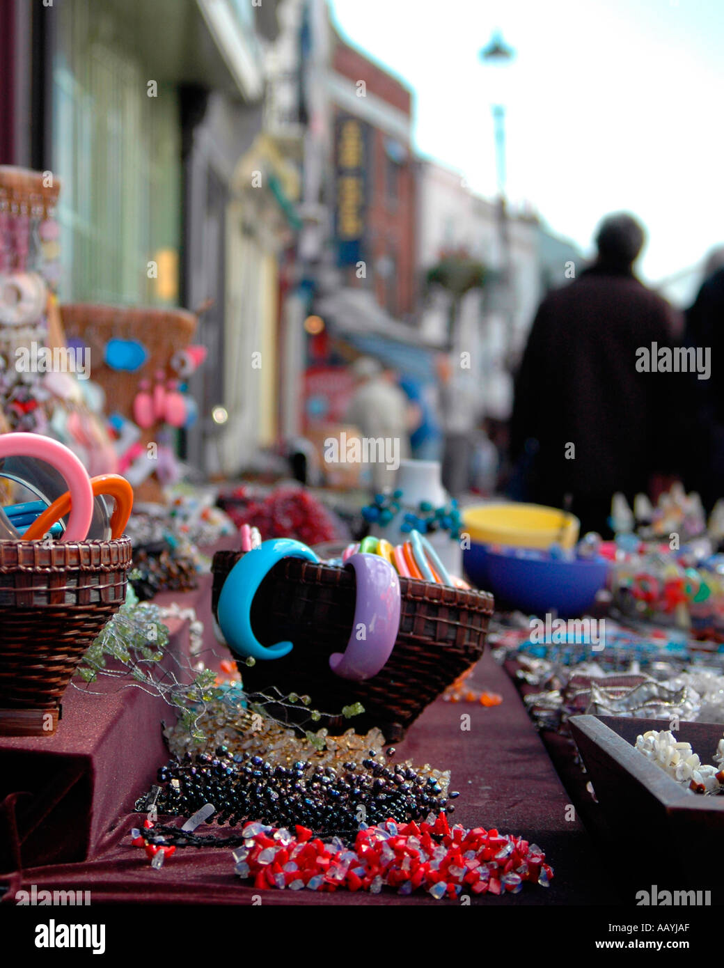 Portobello jewellery stall Stock Photo Alamy