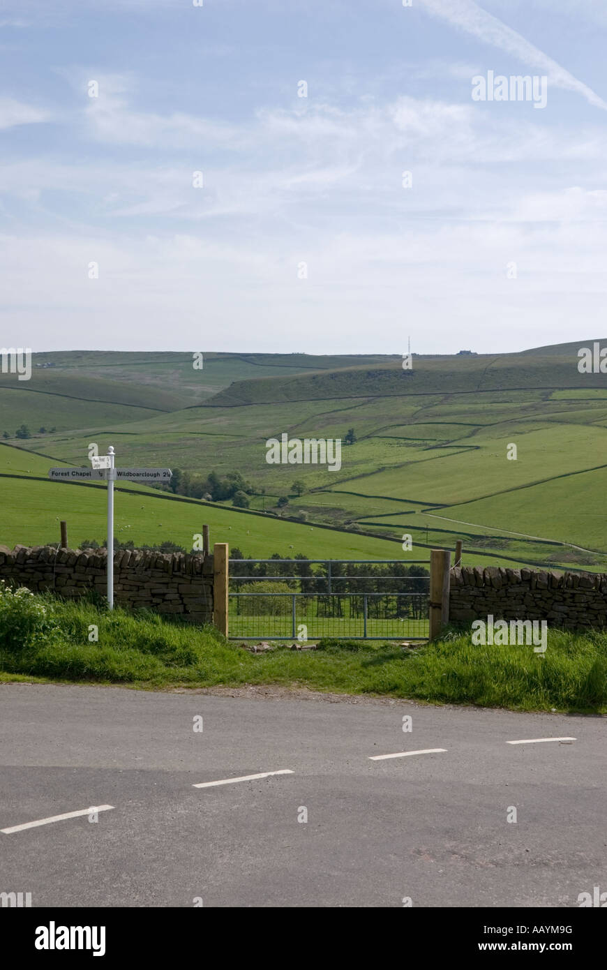 The Cat and Fiddle Inn from Wildboarclough in the Cheshire Peak District National Park Stock Photo