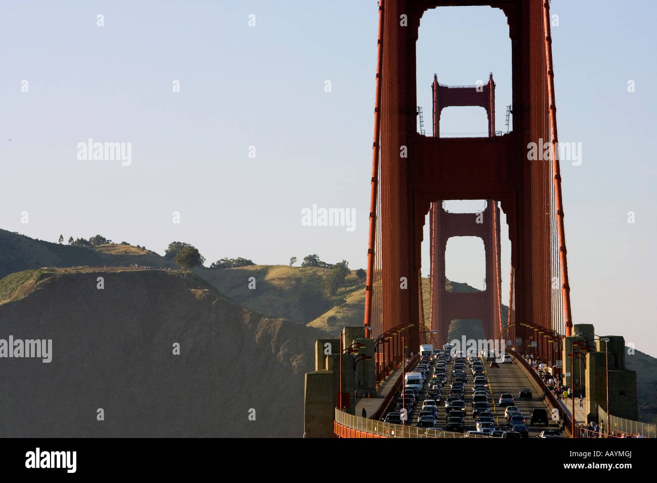 Traffic on the Golden Gate Bridge, San Francisco Stock Photo