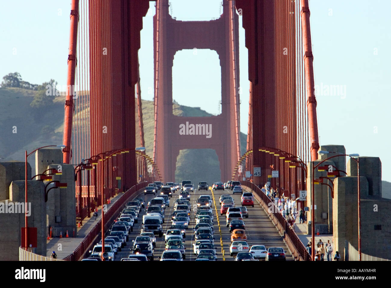 Traffic on the Golden Gate Bridge, San Francisco Stock Photo