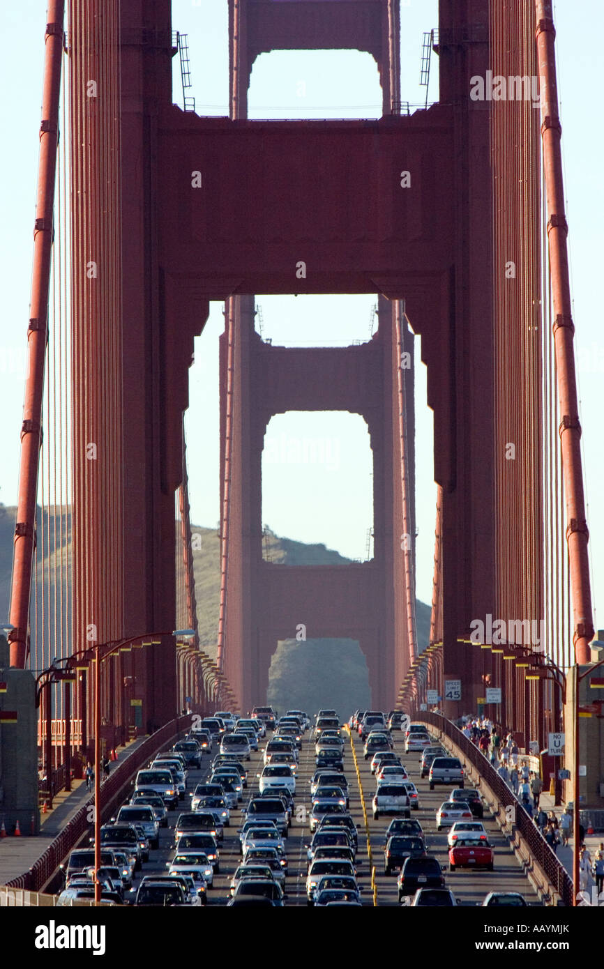 Traffic on the Golden Gate Bridge Stock Photo