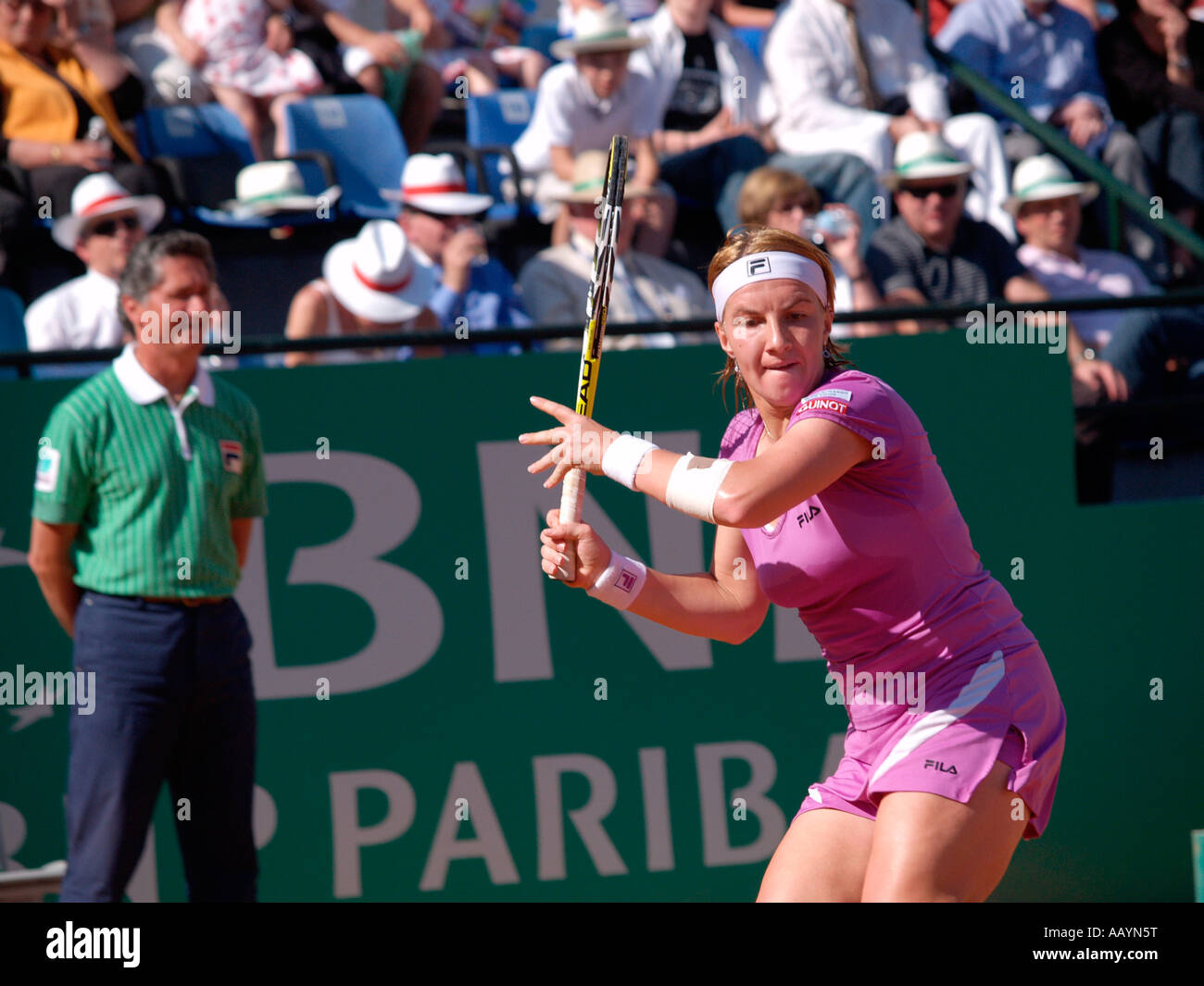 Svetlana Kuznetsova playing against Jelana Jankovic in womens singles final Rome International Tennis Stock Photo