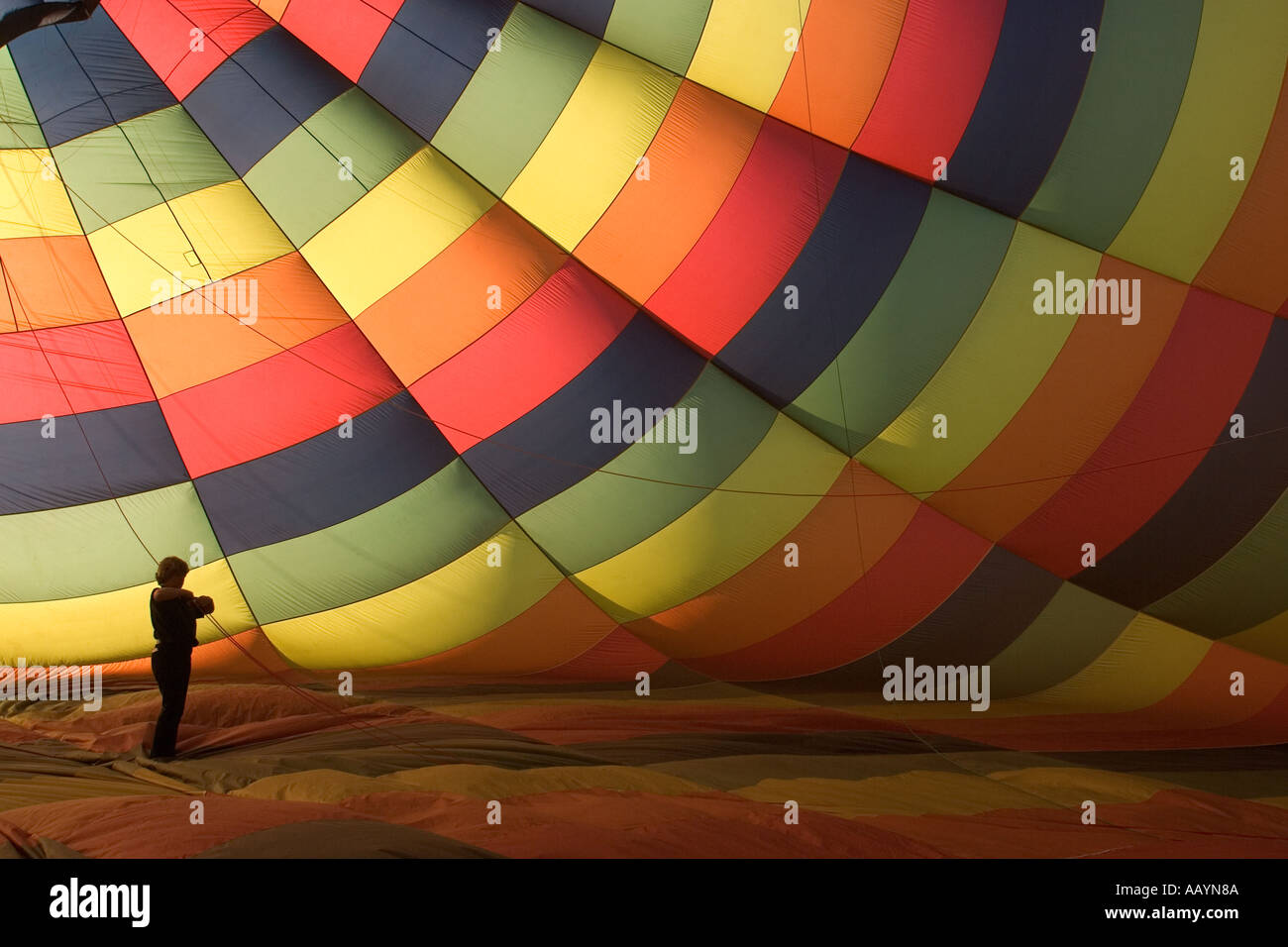 Inside air balloon Stock Photo