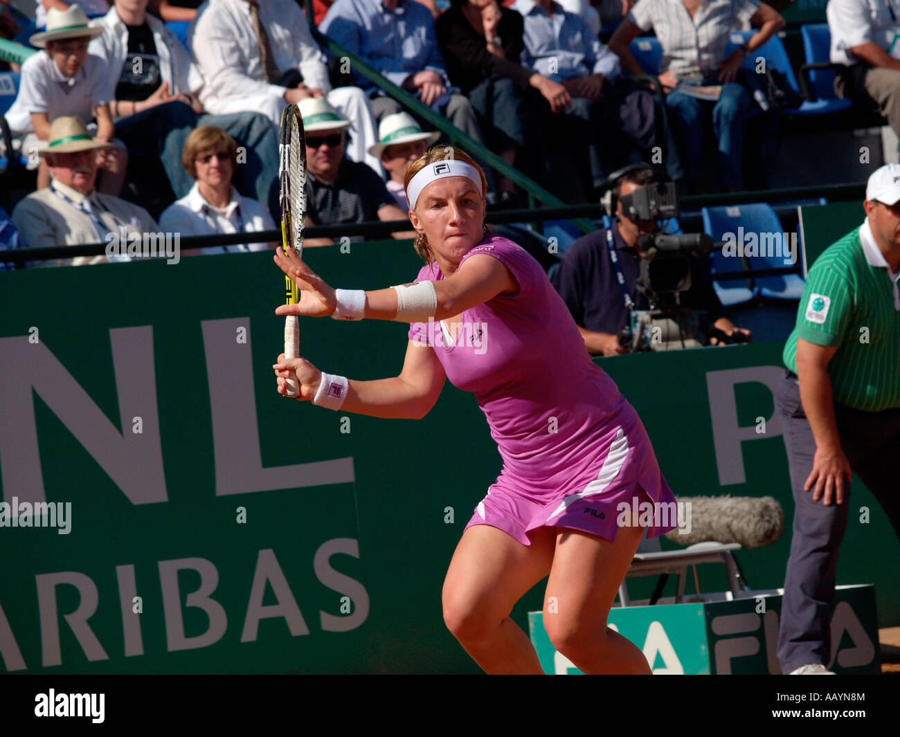 Svetlana Kuznetsova playing against Jelana Jankovic in womens singles final Rome International Tennis Stock Photo
