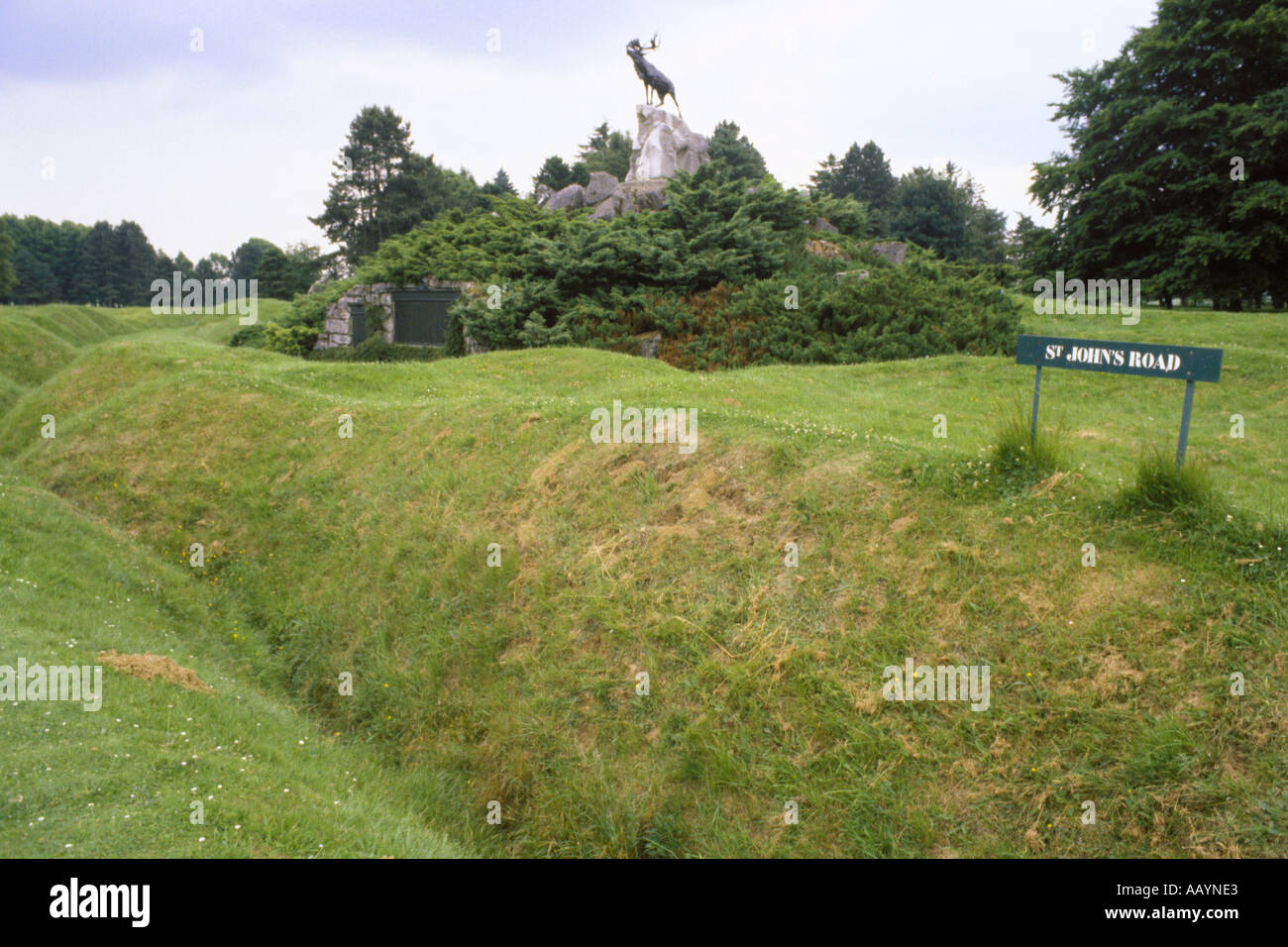 First World War Battle of the Somme trenches at Beaumont Hamel Newfoundland Battlefield Memorial Park JMH0788 Stock Photo