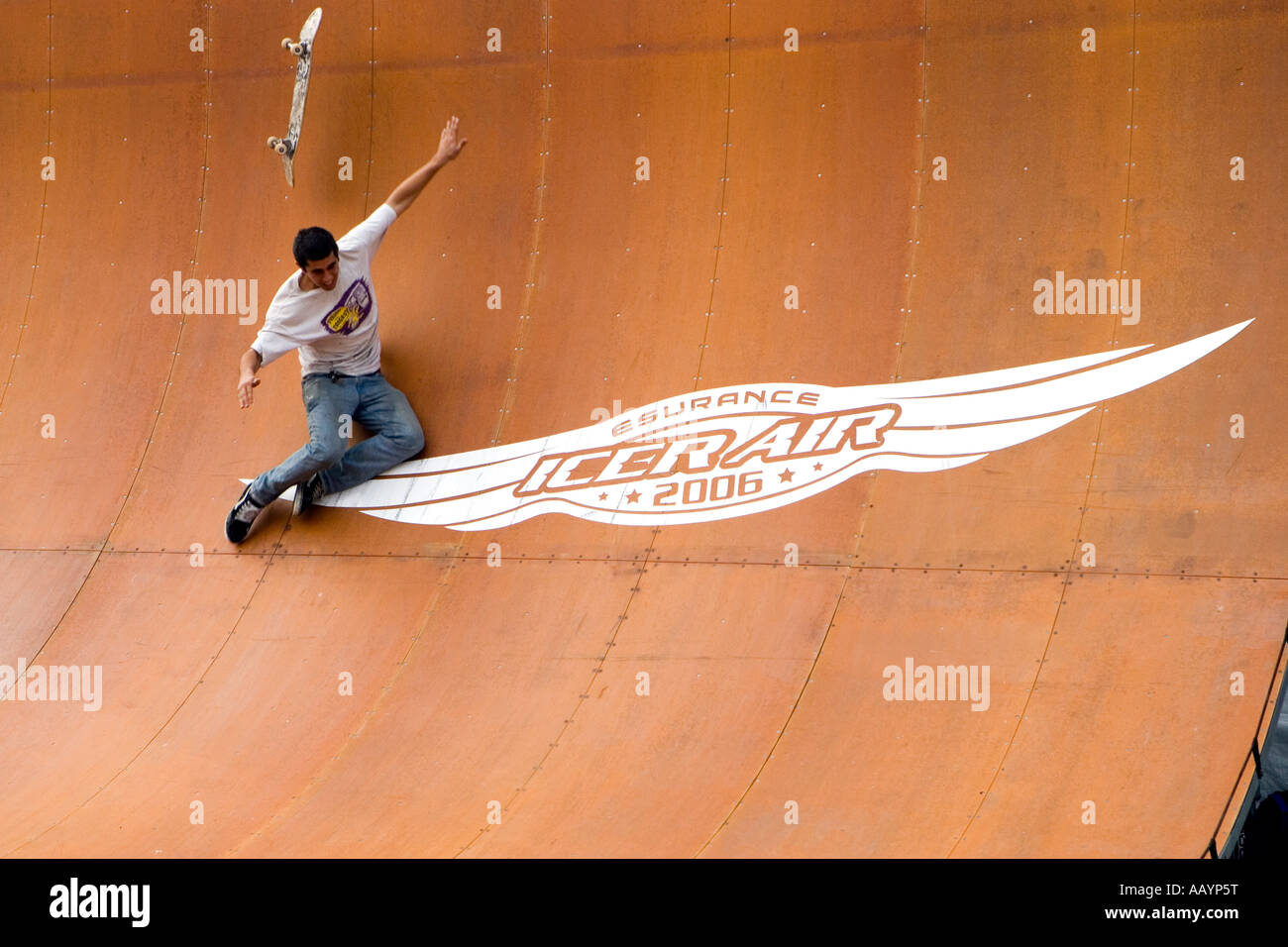 Skateboard Half Pipe Demonstration at Icer Air 2006 Stock Photo Alamy