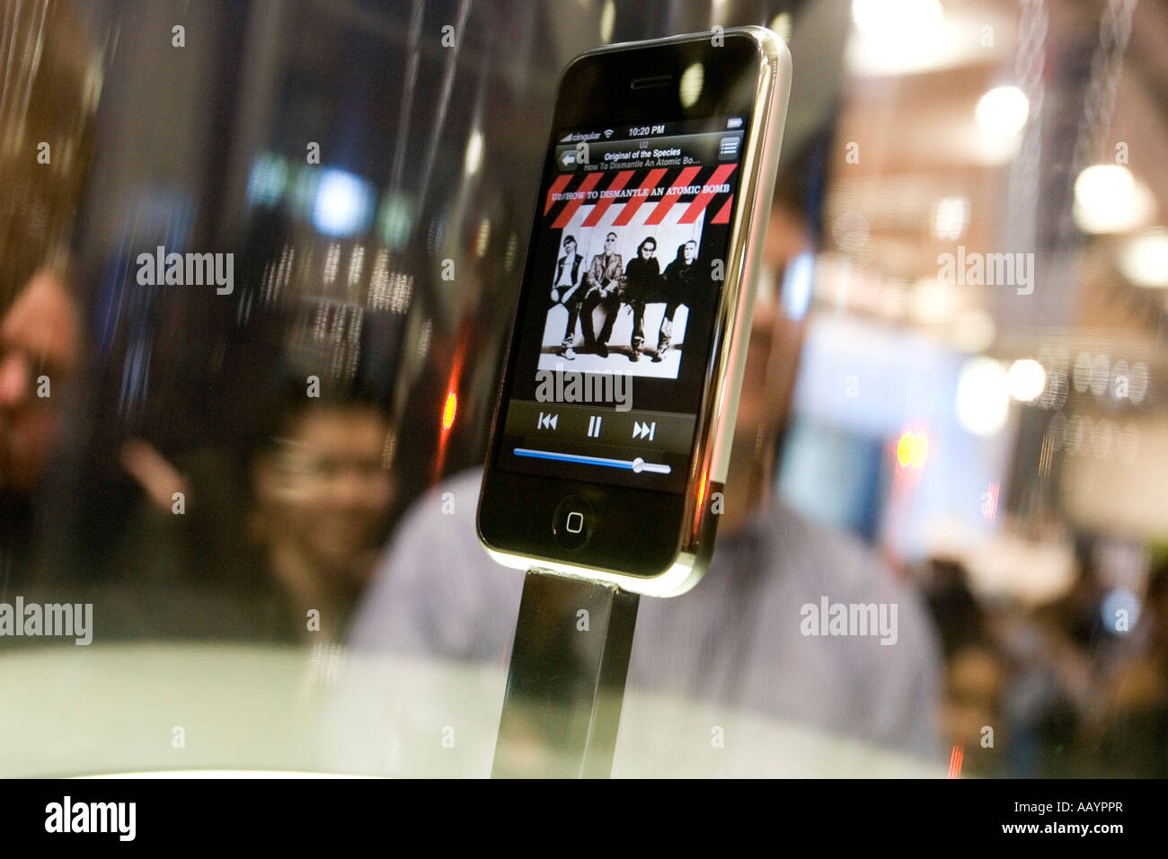 iPhone Display at Macworld 2007 Stock Photo