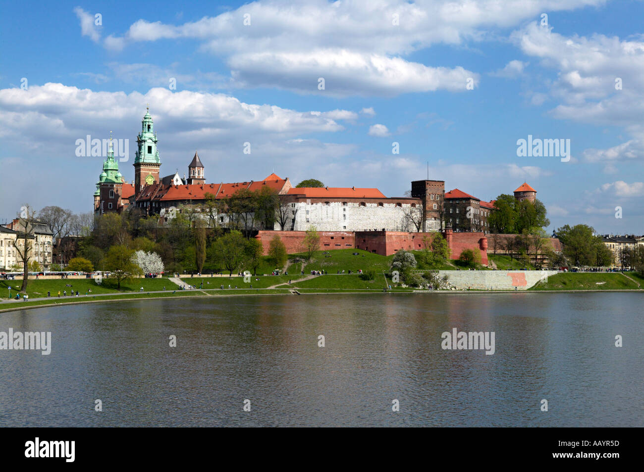 Poland Malopolska Region Krakow Cracow Wawel Vistula River Stock Photo
