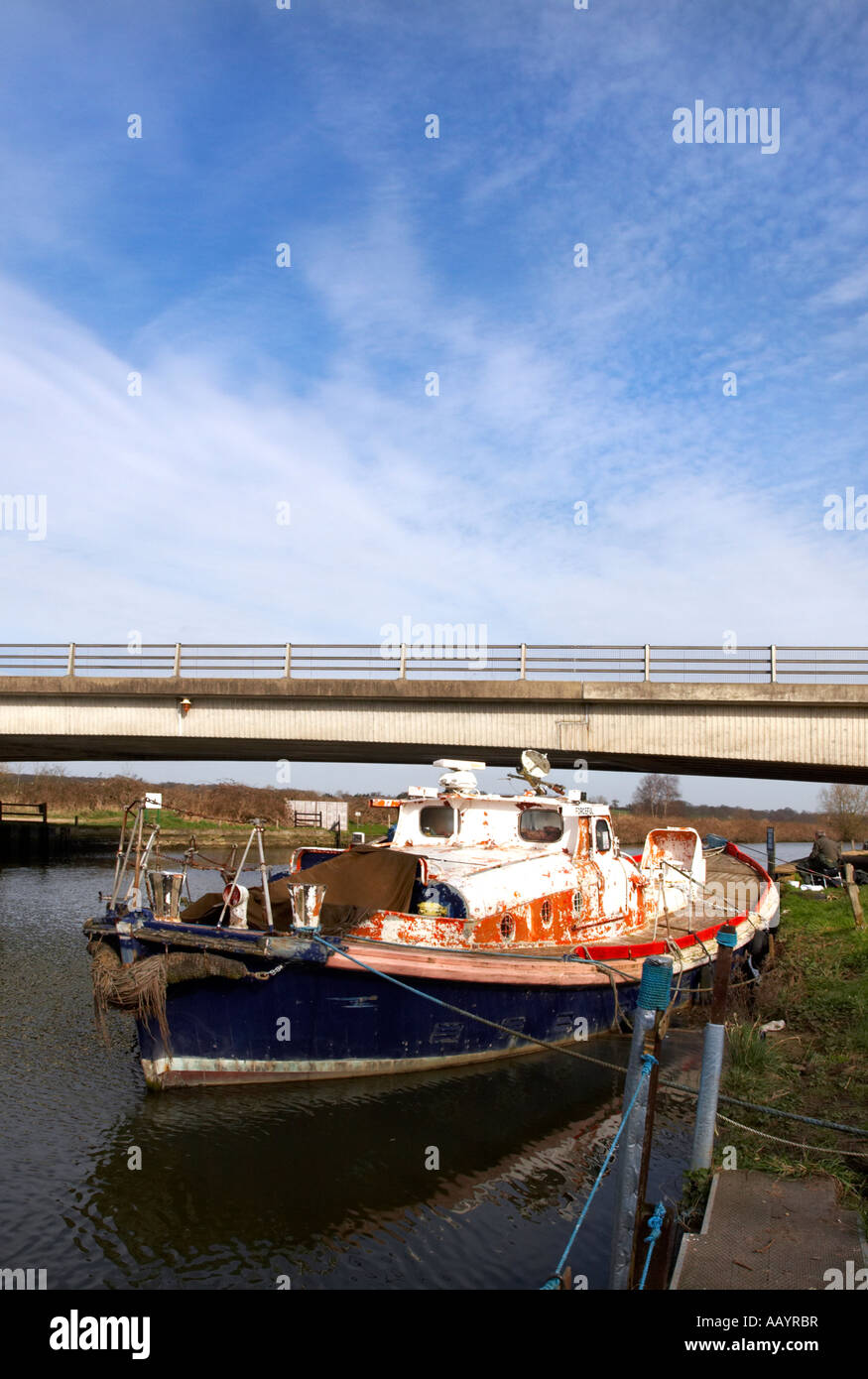 Boat and Bridge at Beccles Stock Photo Alamy
