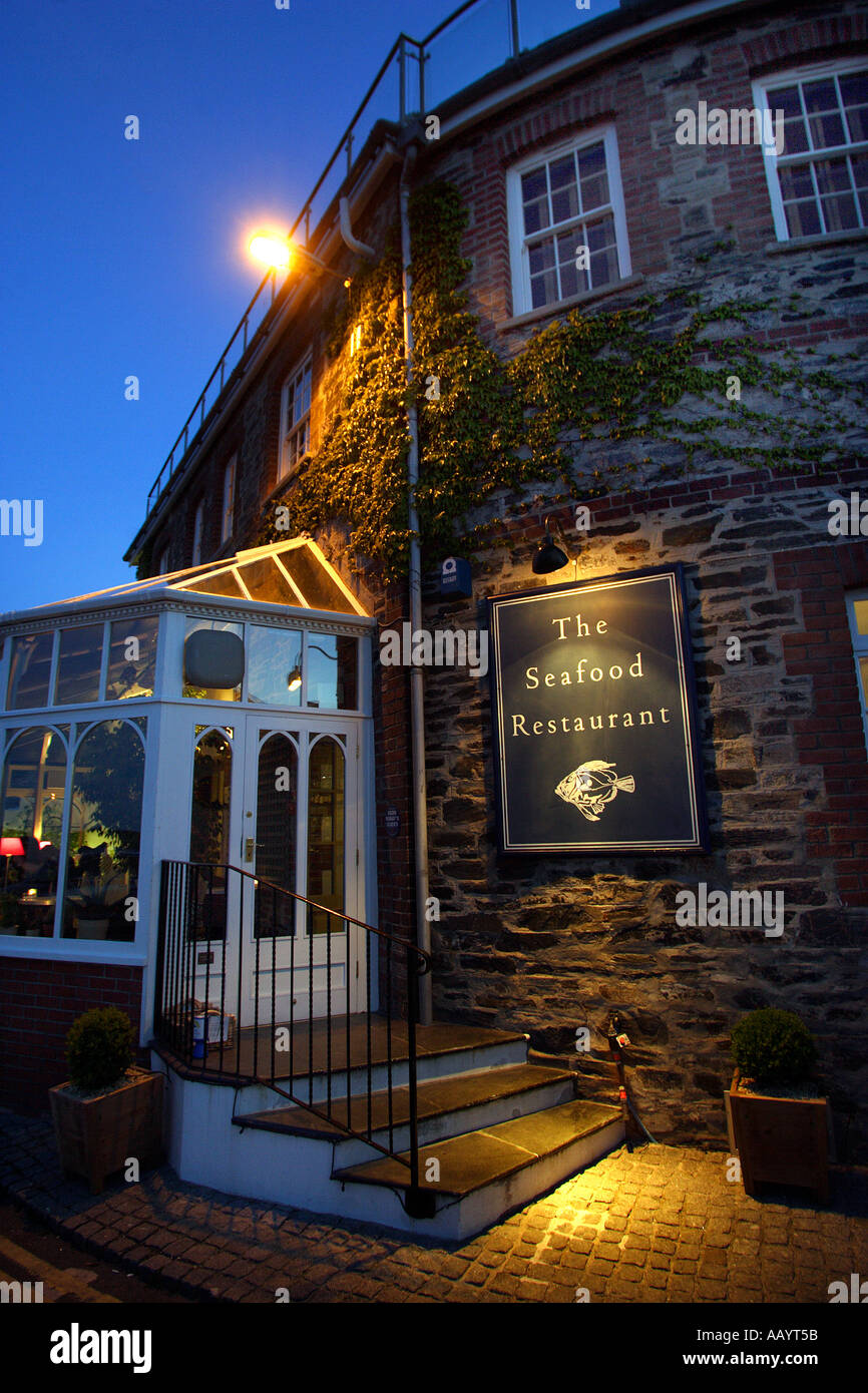 Celebrity TV television chef Rick Stein s Seafood Restaurant in Padstow Cornwall Stock Photo