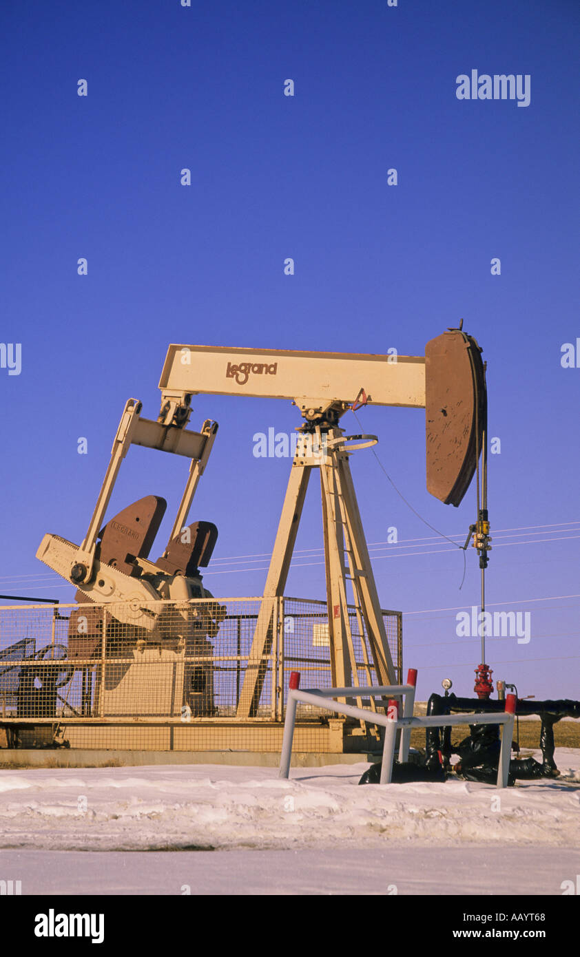 Oil well pump Alberta Canada Stock Photo Alamy
