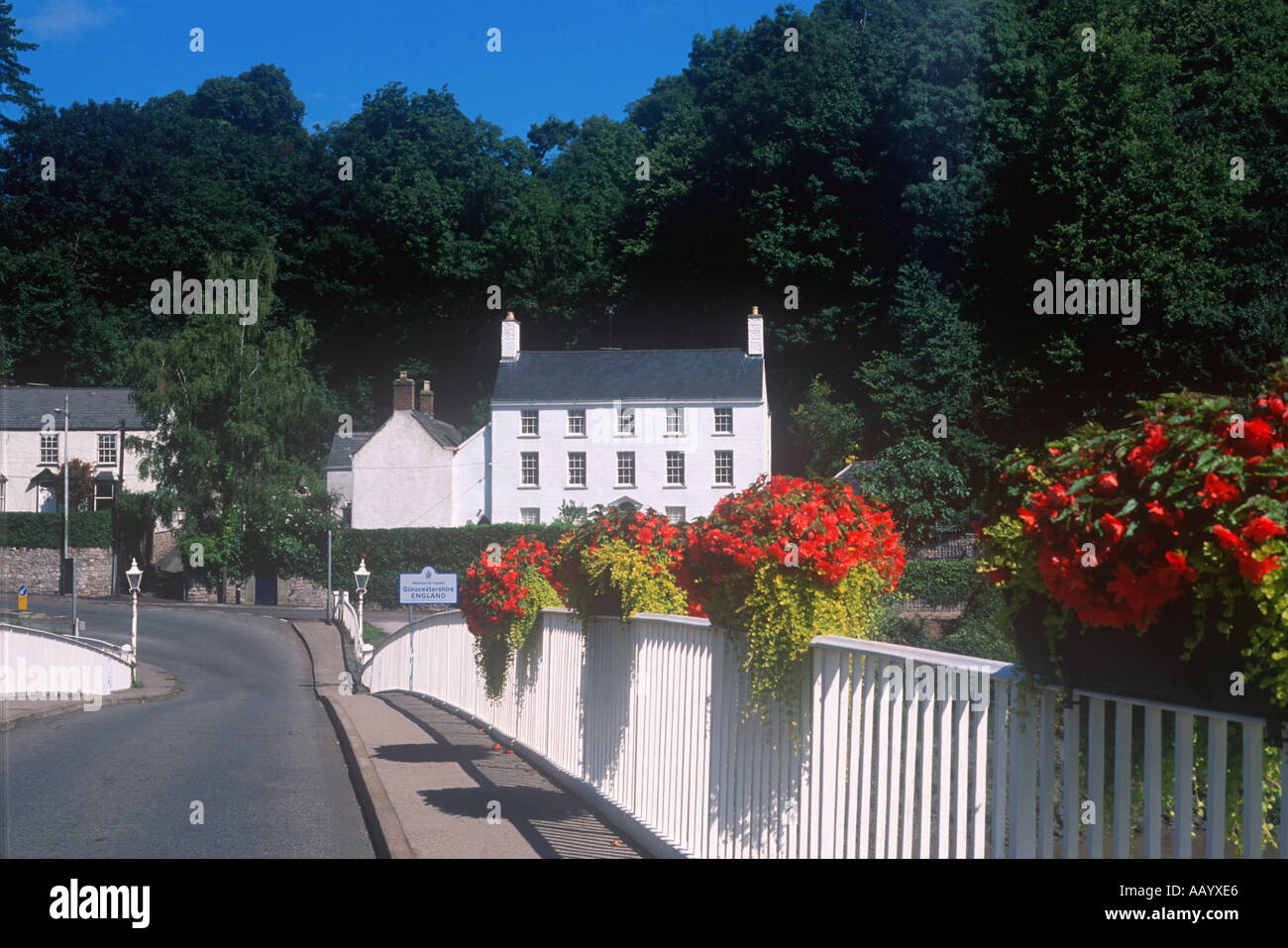 Iron Bridge Crossing the River Wye to England Chepstow Monmouthshire South East Wales Stock Photo