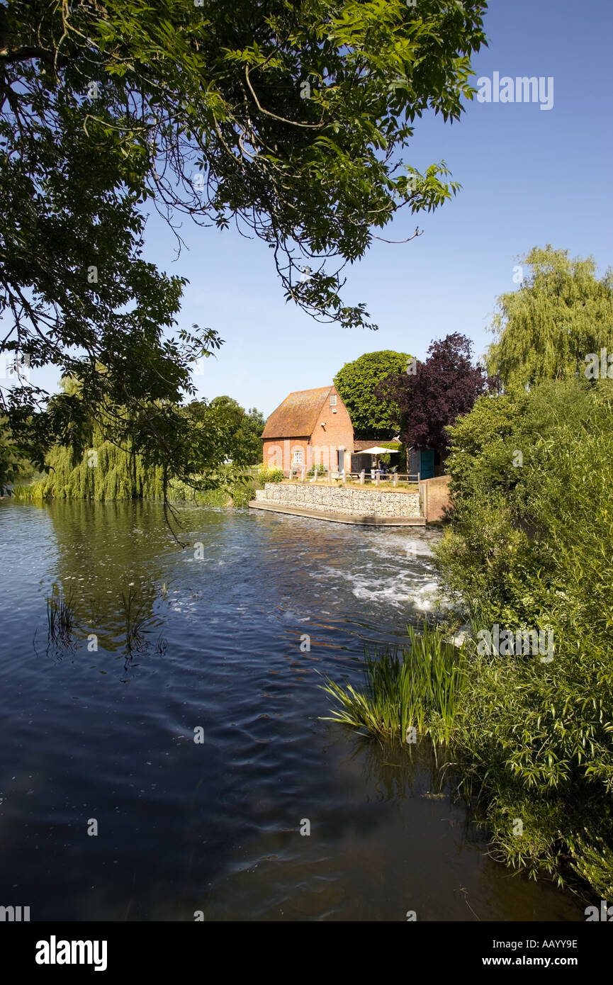 Old water mill on the river Mole at Cobham, Surrey, England, UK Stock