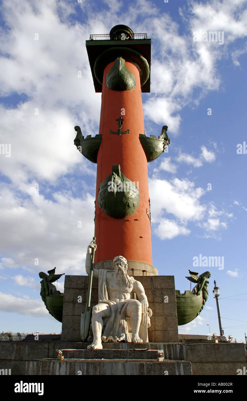 Rostral Column on the Split of Vasilyevsky Island, Saint-Petersburg ...
