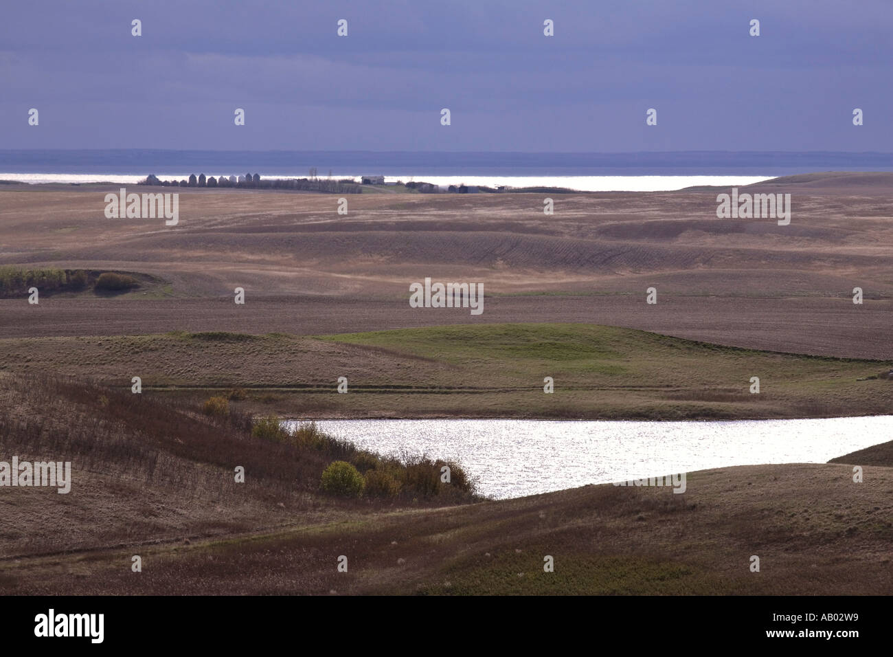 Pothole near Old Wives Lake in the Missouri Coteau in scenic