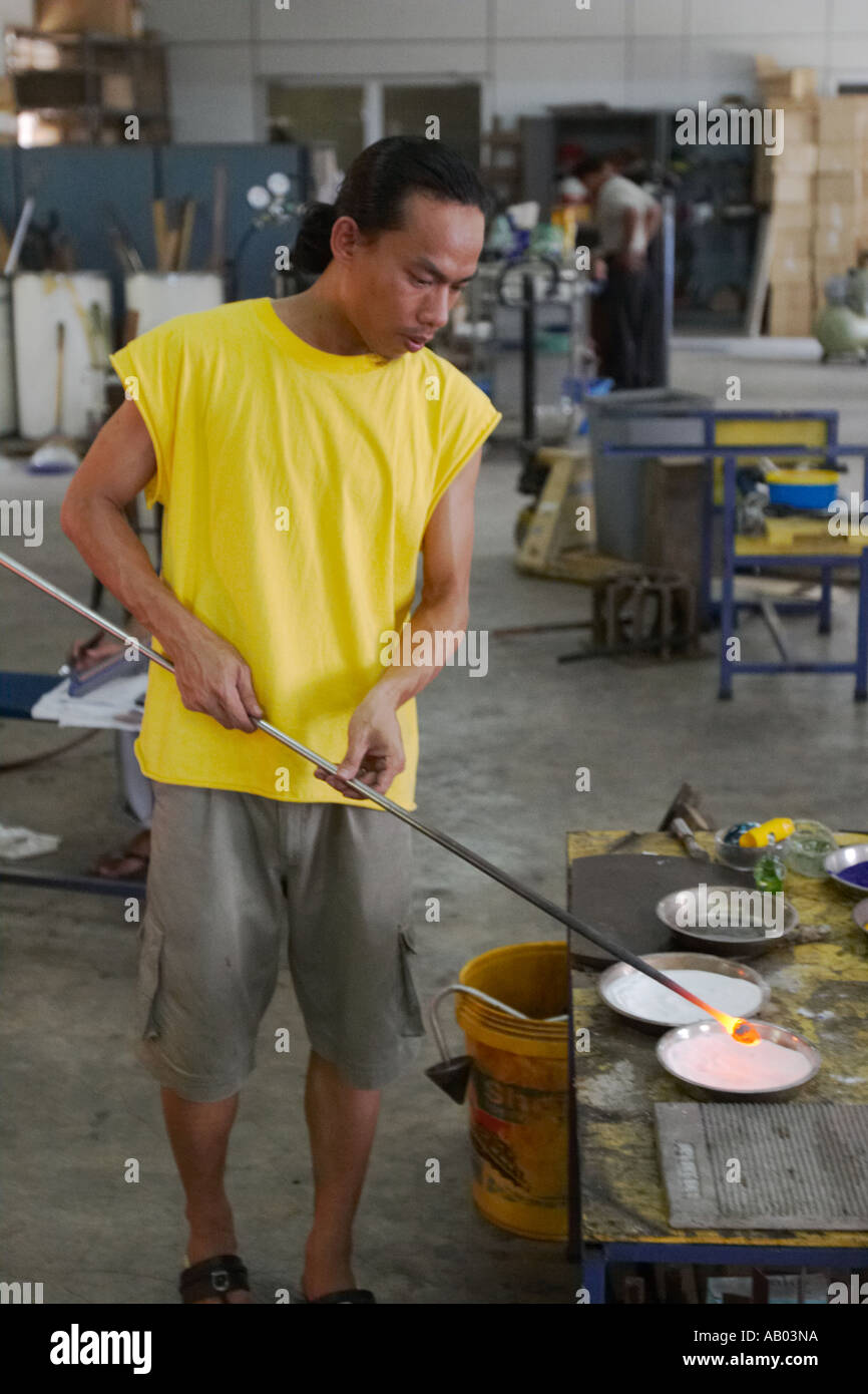 Glass blowing at the Handicraft Cultural Complex. Langkawi