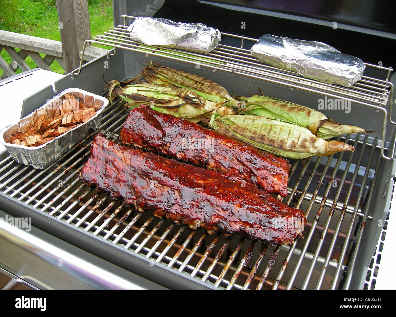 Barbecued Ribs Dinner Stock Photo - Alamy