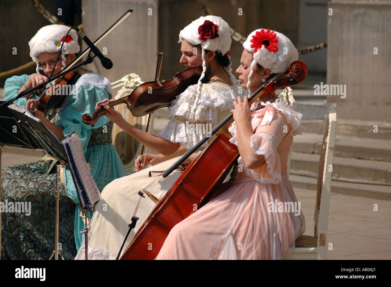 Classical music band, the Classicism epoch, Royal Lazienki Park in Warsaw, Poland Stock Photo