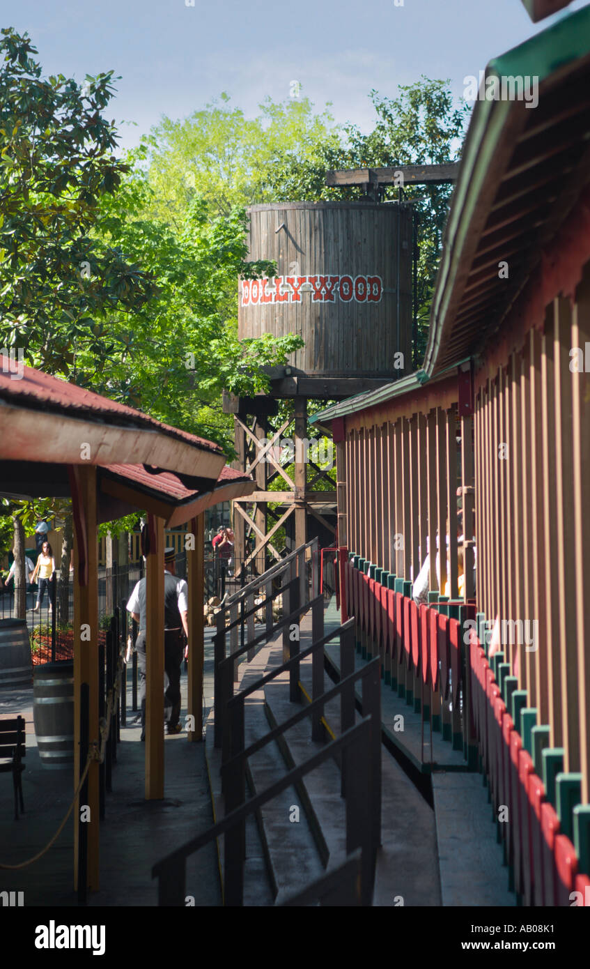 Train prepares to leave the station at Dollywood theme park in Pigeon