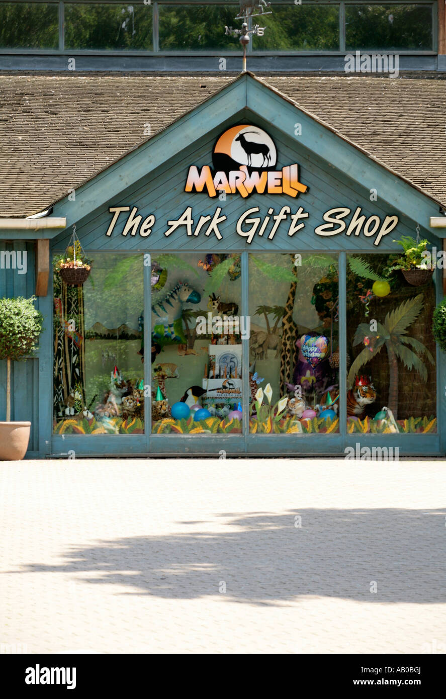 Gift shop at Marwell Zoo, Hampshire, England, UK Stock Photo