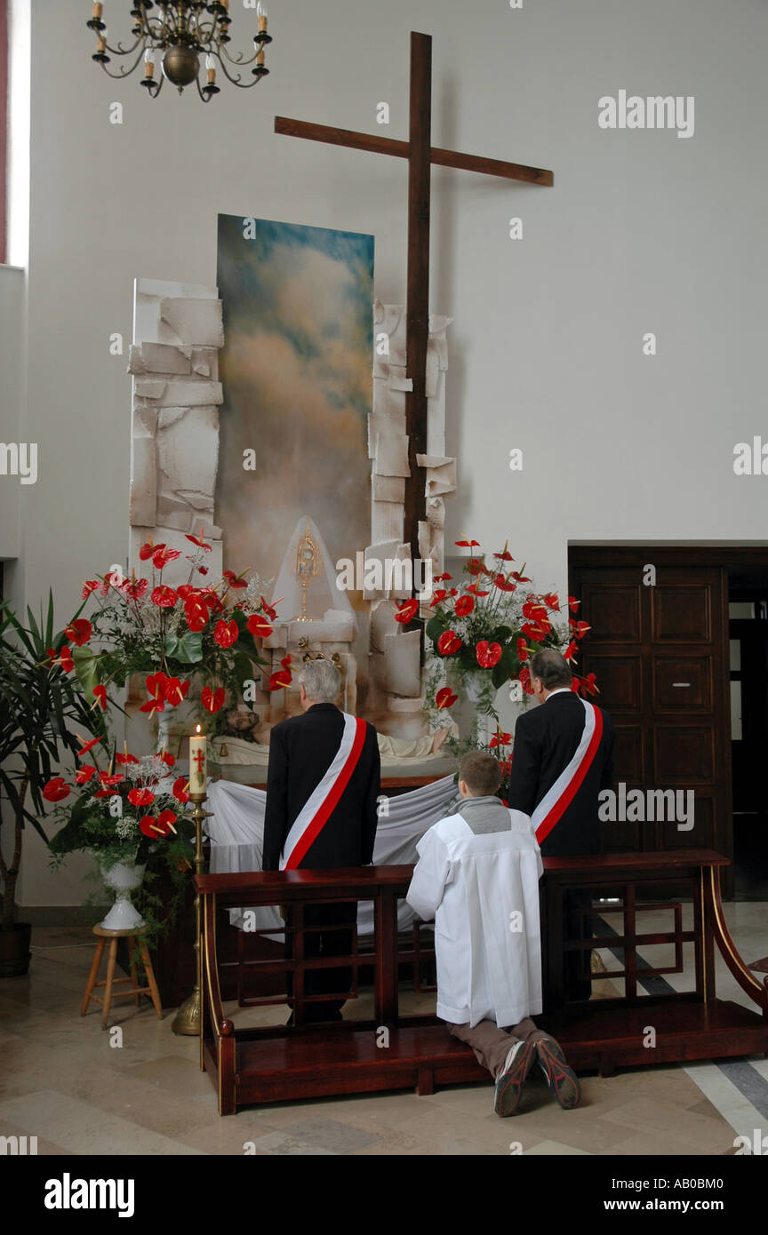 Jesus Christ grave in polish church during Easter holiday Stock Photo