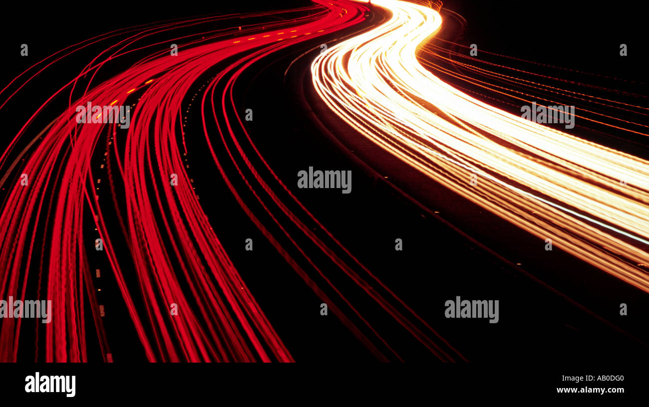 M6 motorway light trails hi-res stock photography and images - Alamy