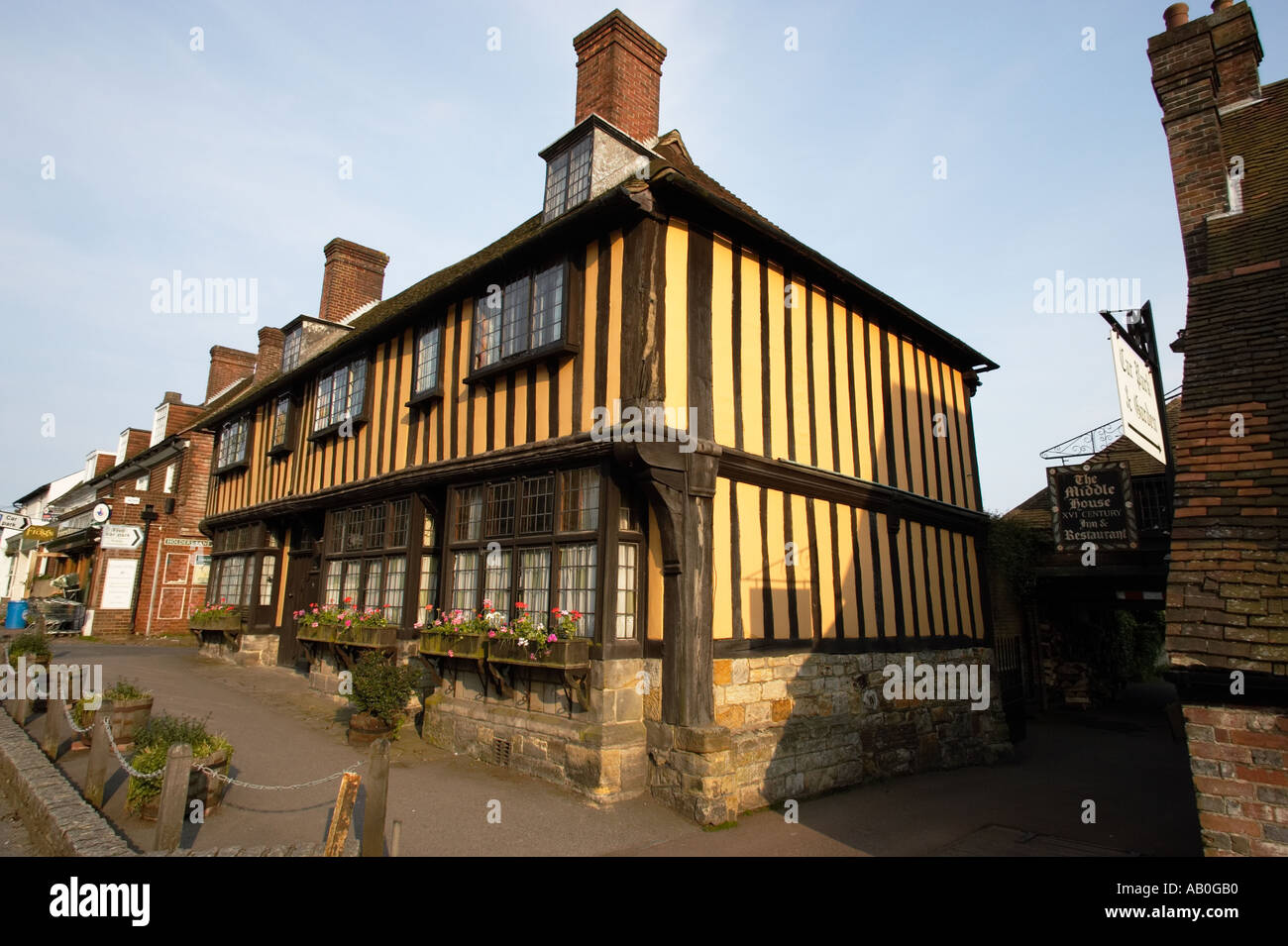 Half timbered houses Mayfield East Sussex England UK Stock Photo Alamy