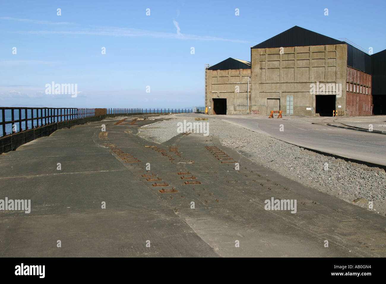 Derelict land and buildings on the north west coast of Cumbria at