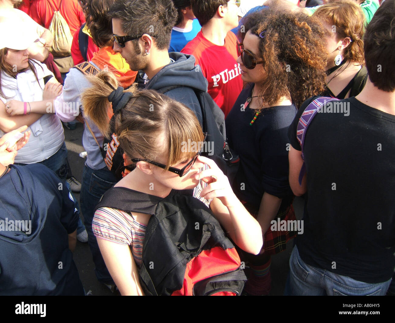 crowd at music concert in rome Stock Photo