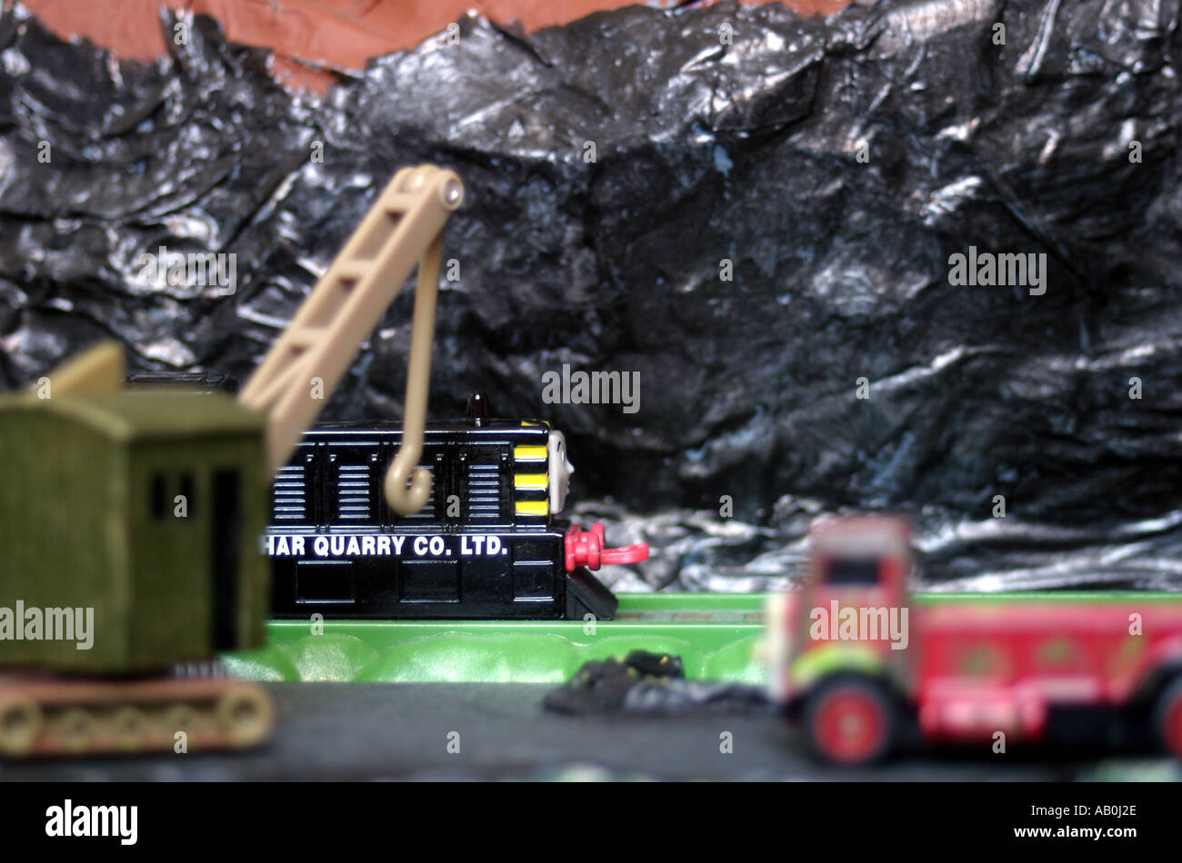 The papier mâché quarry made for Lewis train set Stock Photo Alamy