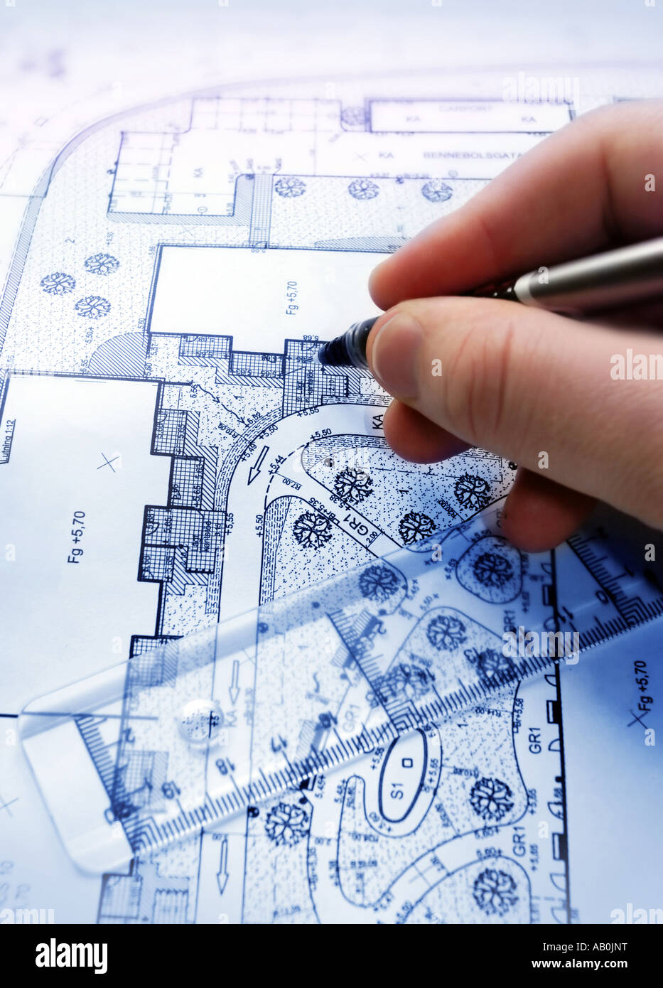 architect with a plan Stock Photo - Alamy