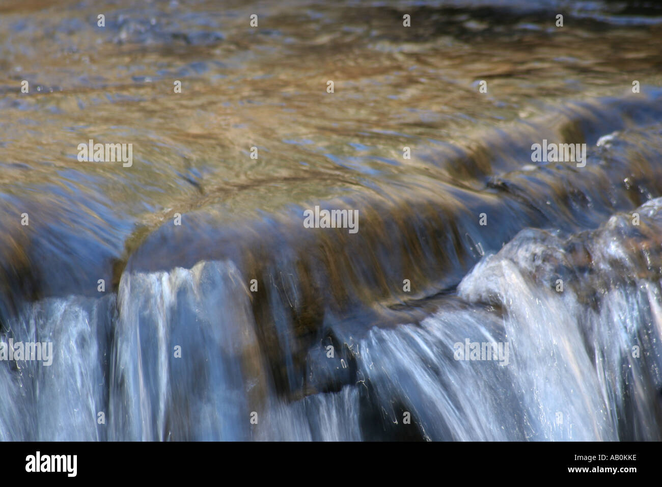 Stream Rocks Blue Stream with rocks and flowing water and blue reflections of the sky as ...