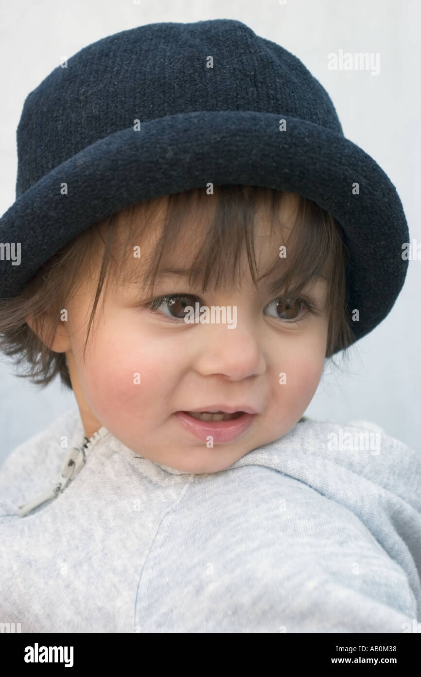 Girl in a black hat Stock Photo - Alamy