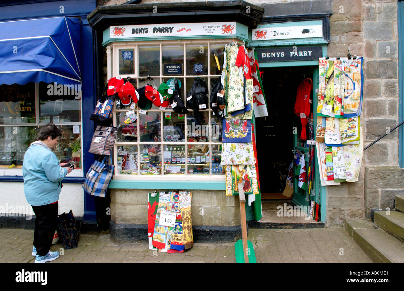Denys Parry Welsh crafts gift shop in Hay on Wye Powys Wales UK Stock