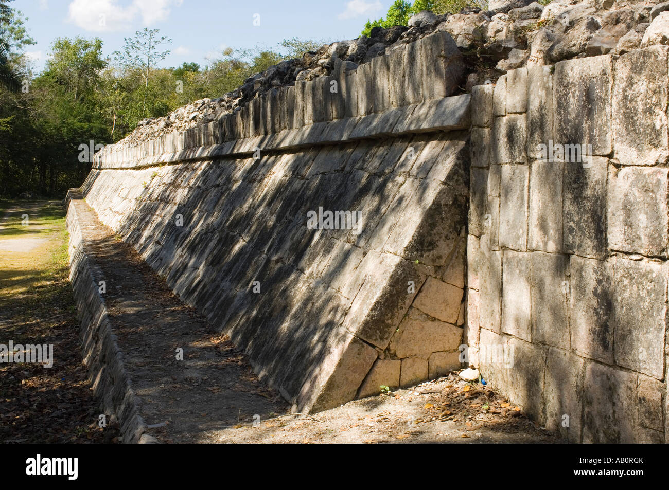 Wall carvings on the lower walls of the Ball Court, Chichen Itza