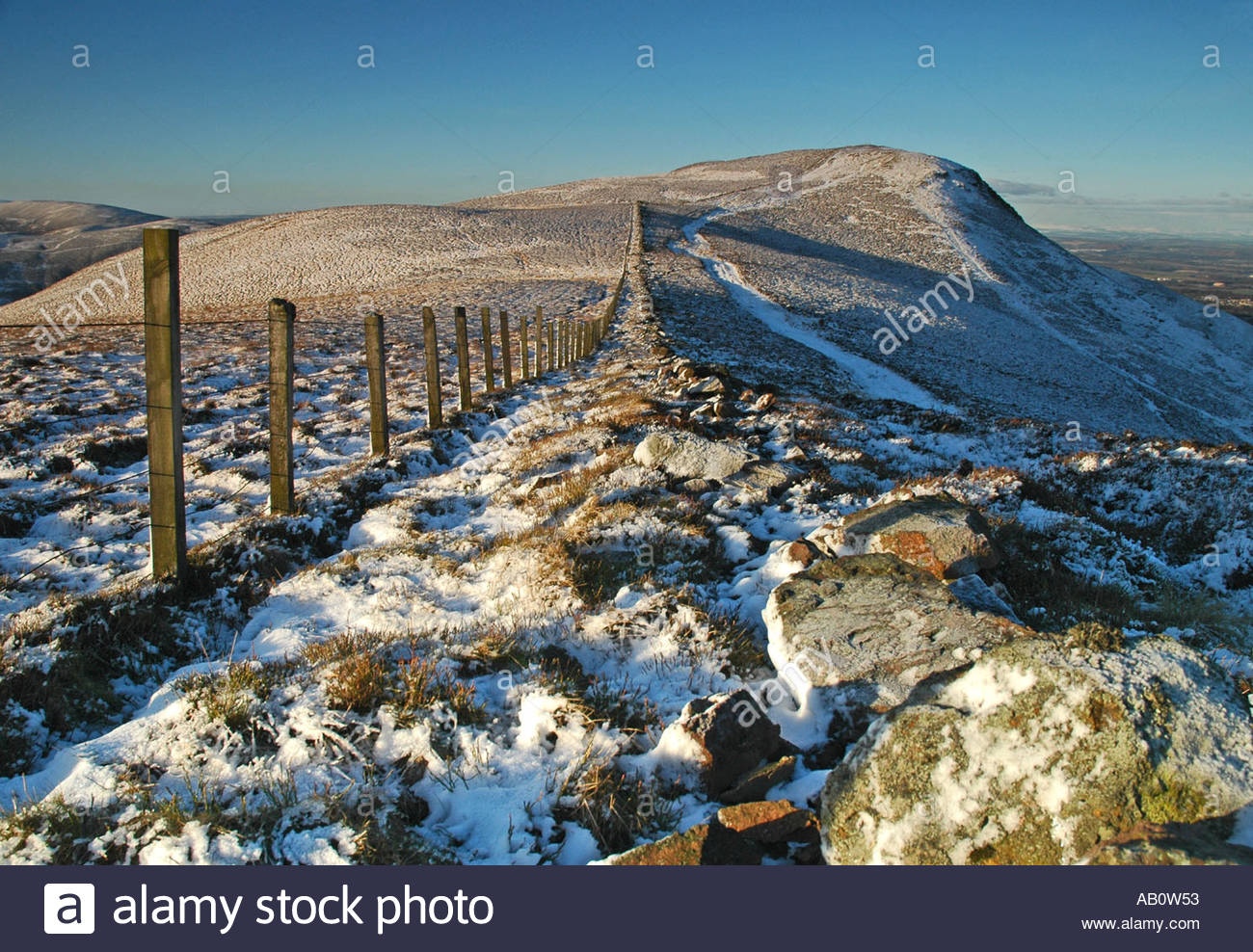 A winters view along the Pentlands ridge towards Caerketton, Edinburgh Scotland Stock Photo