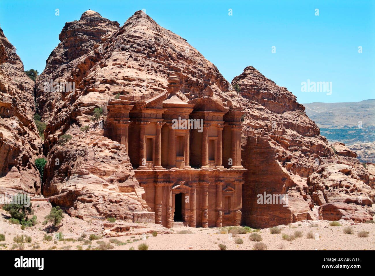 The Monastery at Petra in Jordan Stock Photo