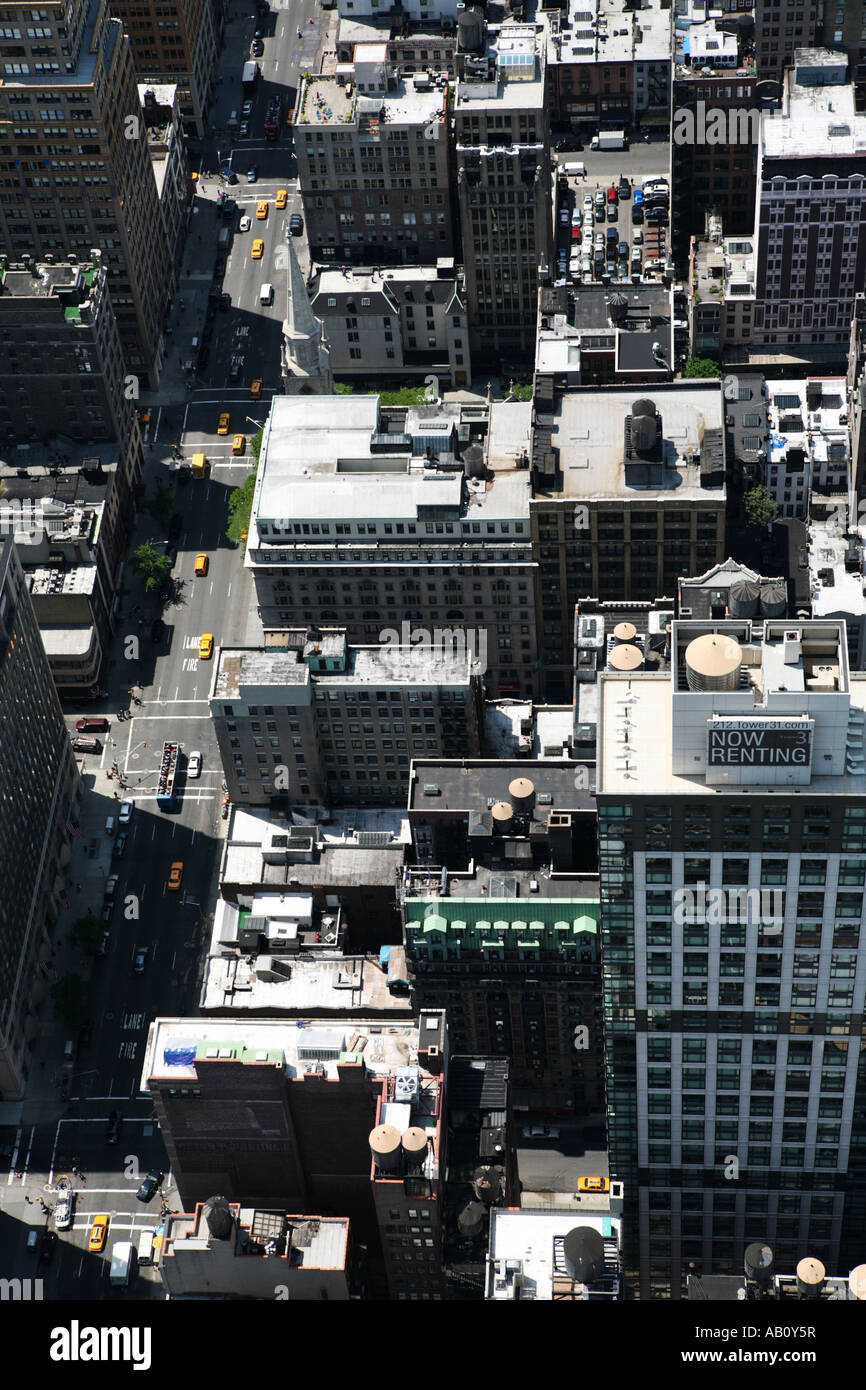 Aerial view of New York Manhattan Buildings and Streets Stock Photo - Alamy