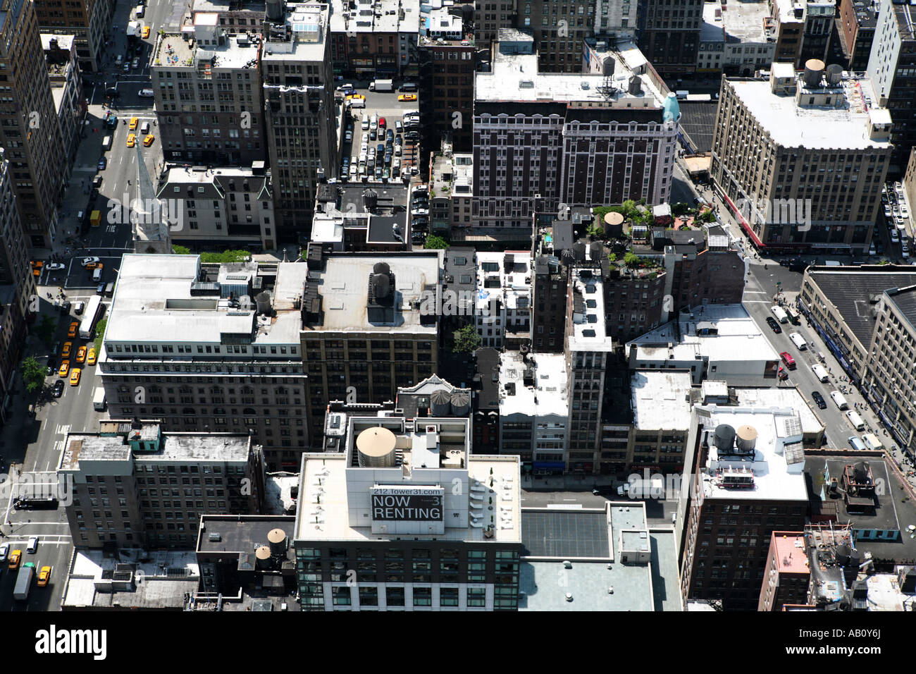 Aerial view of New York Manhattan Buildings and Streets Stock Photo - Alamy