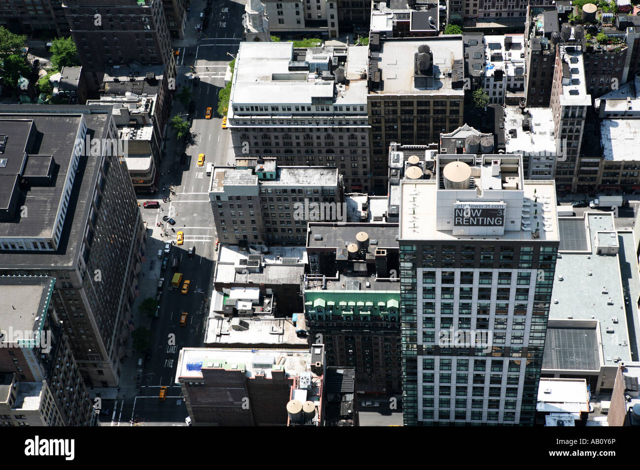 Aerial view of New York Manhattan Buildings and Streets Stock Photo - Alamy