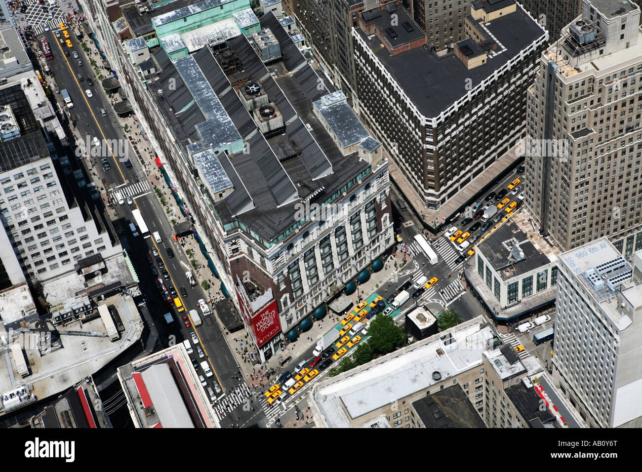 Aerial view of New York Manhattan Buildings and Streets Stock Photo - Alamy