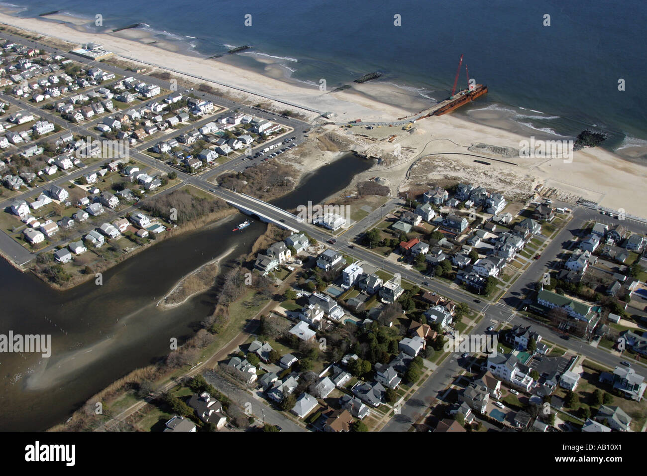 Aerial view of Sea Girt, New Jersey, U.S.A., Ocean County Stock Photo ...