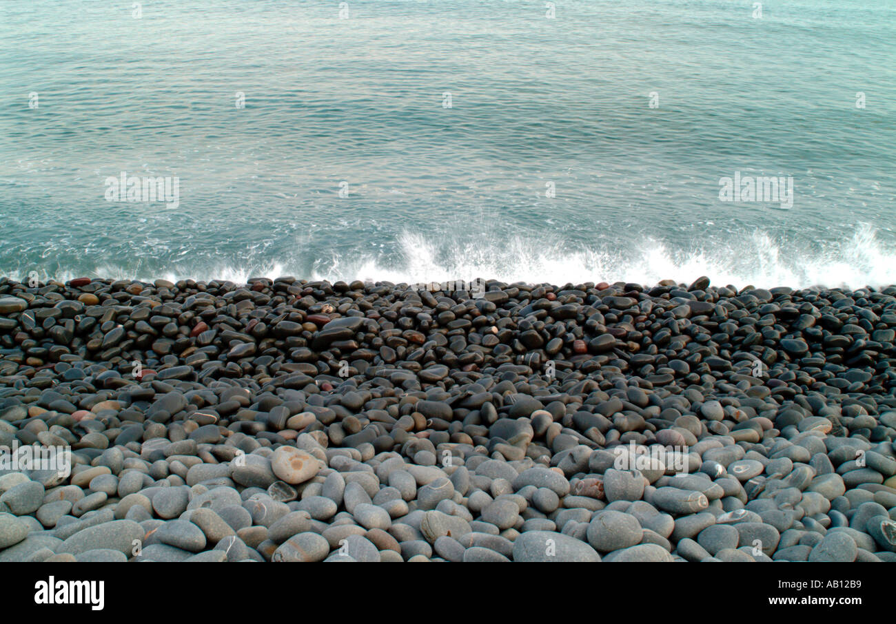 Pebble beach bay Abbotsham North Devon UK Stock Photo - Alamy