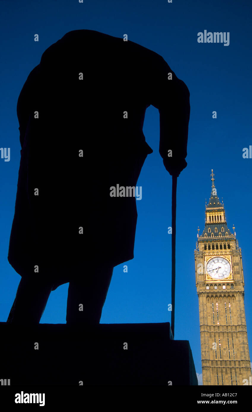 Winston churchill silhouette hires stock photography