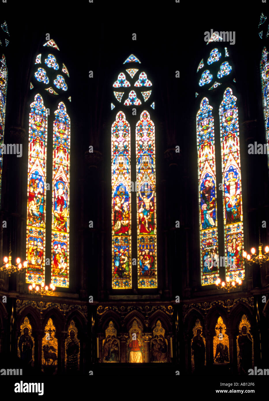 Stained glass windows at Exeter College Chapel Oxford 2 Stock Photo Alamy