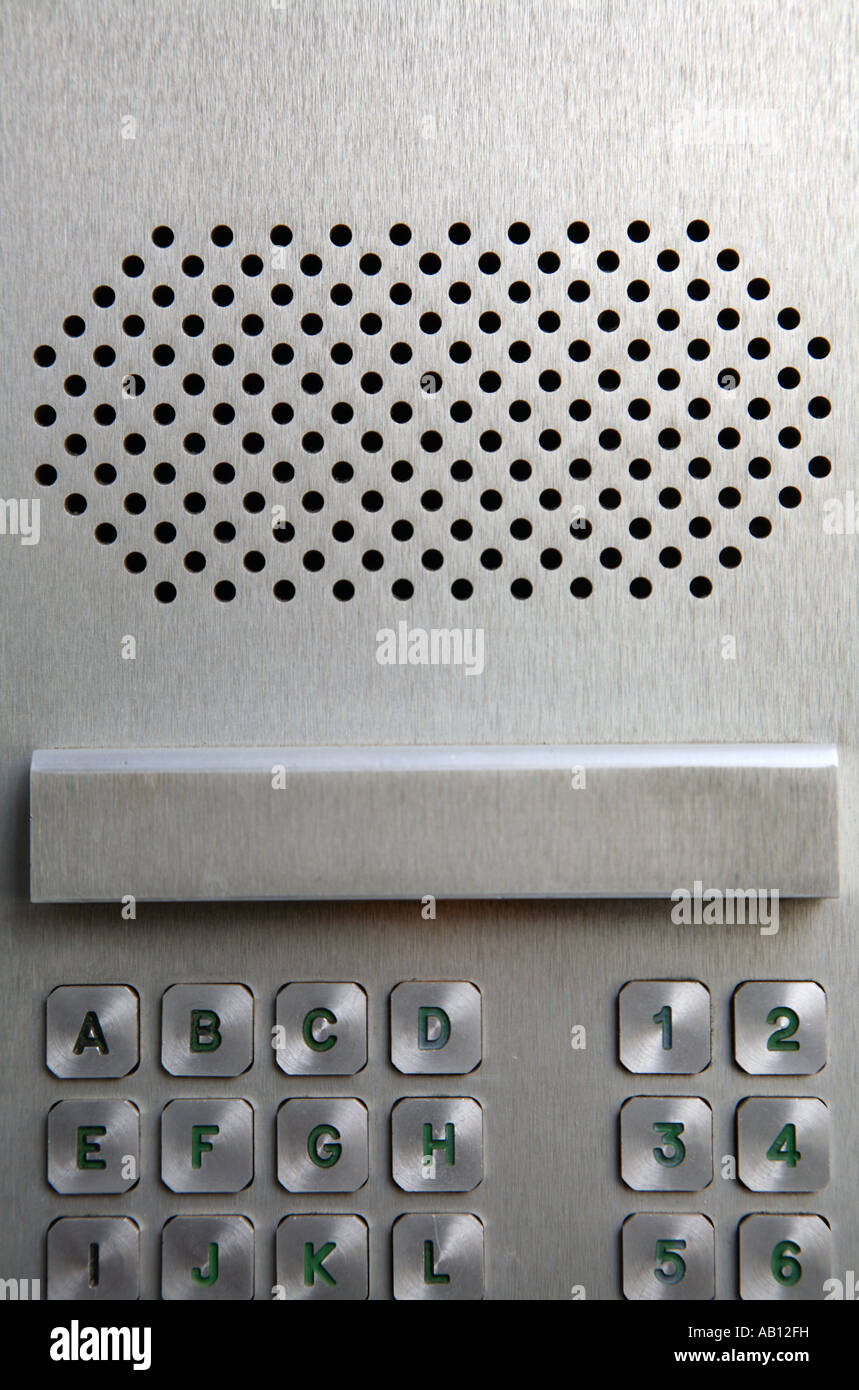 Door Buzzer doorbell in a complex, isolated Stock Photo Alamy